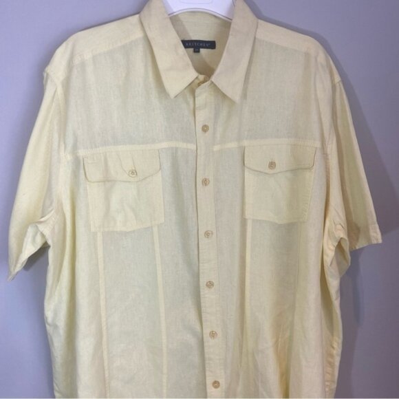 Britches Linen  Cotton Blend Button Down Short Sleeve Shirt Sz 2XLT - Picture 4 of 6